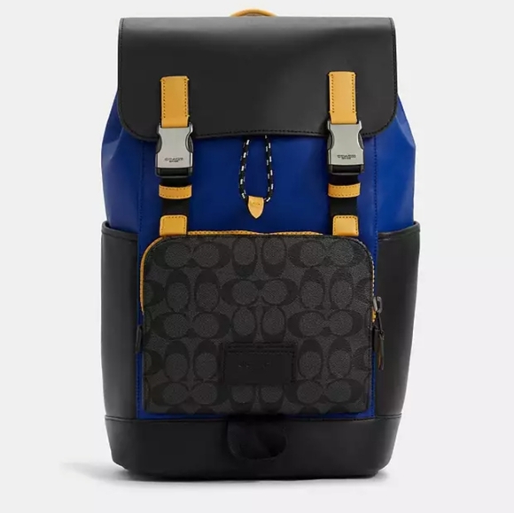 Track Backpack In Colorblock Signature Canvas - Picture 1 of 4